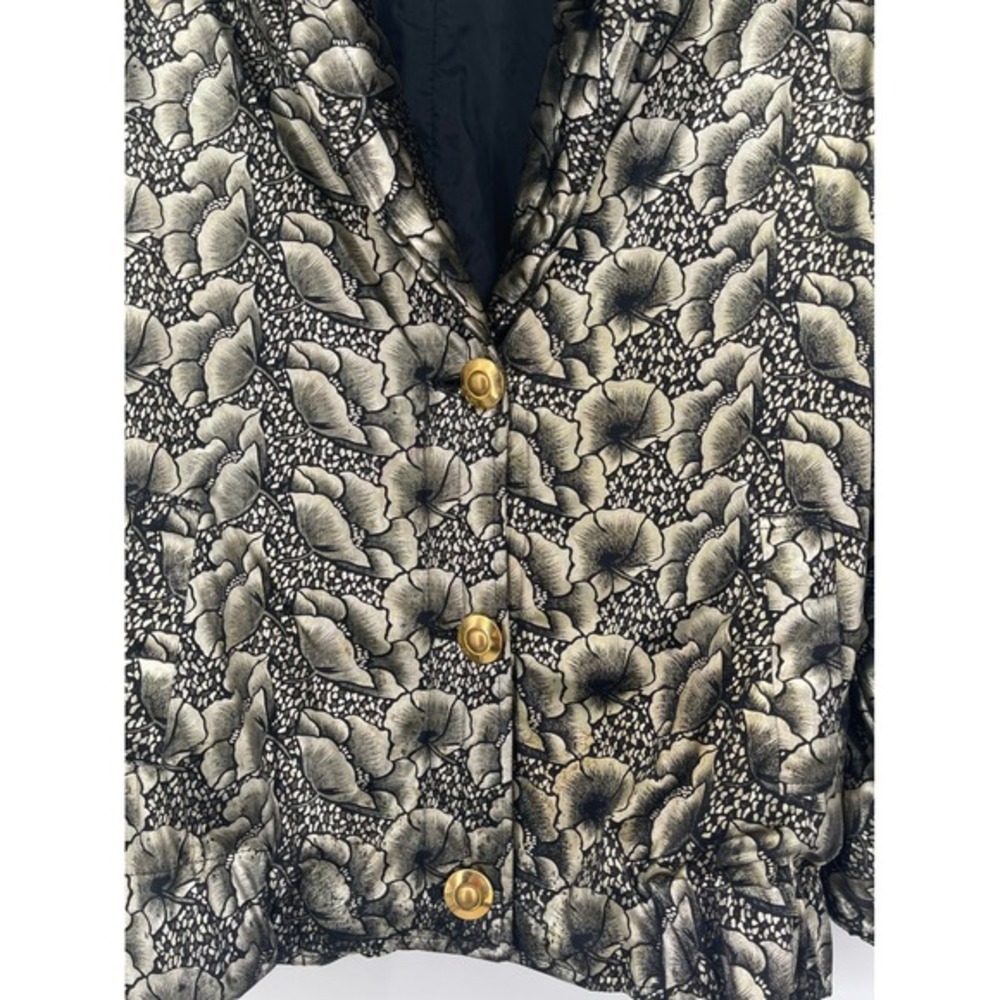 Silkworms High Fashion Vtge Gold Black Floral Brocade Blazer Jacket 2 See Note - Picture 8 of 8